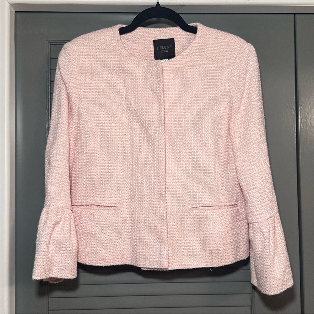 Helene Baby Pink Bouclé Blazer Jacket
